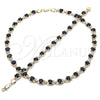 Collar y Pulsera 06.284.0005.2 Oro Laminado, Diseño de Corazón, con Zafiro Azul and Blanca Zirconia Cubica, Pulido, Tono Dorado