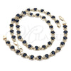 Collar y Pulsera 06.284.0005.2 Oro Laminado, Diseño de Corazón, con Zafiro Azul and Blanca Zirconia Cubica, Pulido, Tono Dorado