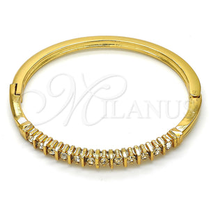 Aro Individual 07.252.0045.04 Oro Laminado, con Blanca Cristal, Pulido, Tono Dorado (04 MM Thickness, Size 4 (2.25 Diameter))