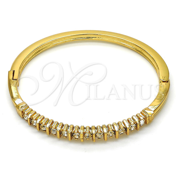 Aro Individual 07.252.0045.04 Oro Laminado, con Blanca Cristal, Pulido, Tono Dorado (04 MM Thickness, Size 4 (2.25 Diameter))