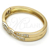 Aro Individual 07.252.0046.05 Oro Laminado, con Blanca Cristal, Pulido, Tono Dorado (09 MM Thickness, Size 5 (2.50 Diameter))