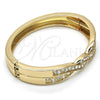 Aro Individual 07.252.0046.05 Oro Laminado, con Blanca Cristal, Pulido, Tono Dorado (09 MM Thickness, Size 5 (2.50 Diameter))