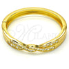Aro Individual 07.252.0046.05 Oro Laminado, con Blanca Cristal, Pulido, Tono Dorado (09 MM Thickness, Size 5 (2.50 Diameter))