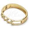 Aro Individual 07.252.0048.05 Oro Laminado, con Blanca Cristal, Pulido, Tono Dorado (12 MM Thickness, Size 5 (2.50 Diameter))