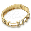 Aro Individual 07.252.0048.05 Oro Laminado, con Blanca Cristal, Pulido, Tono Dorado (12 MM Thickness, Size 5 (2.50 Diameter))