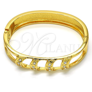Aro Individual 07.252.0048.05 Oro Laminado, con Blanca Cristal, Pulido, Tono Dorado (12 MM Thickness, Size 5 (2.50 Diameter))