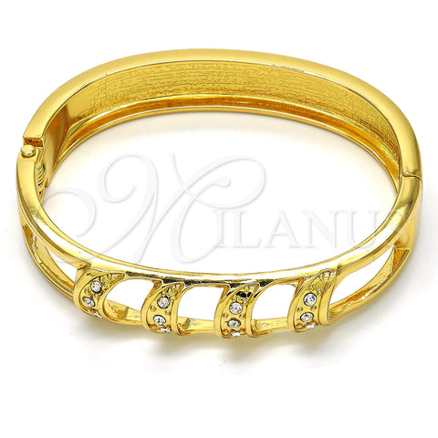 Aro Individual 07.252.0048.05 Oro Laminado, con Blanca Cristal, Pulido, Tono Dorado (12 MM Thickness, Size 5 (2.50 Diameter))