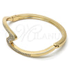 Aro Individual 07.252.0049.04 Oro Laminado, con Blanca Cristal, Pulido, Tono Dorado (04 MM Thickness, Size 4 (2.25 Diameter))