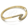 Aro Individual 07.252.0049.04 Oro Laminado, con Blanca Cristal, Pulido, Tono Dorado (04 MM Thickness, Size 4 (2.25 Diameter))