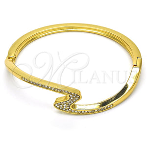 Aro Individual 07.252.0049.04 Oro Laminado, con Blanca Cristal, Pulido, Tono Dorado (04 MM Thickness, Size 4 (2.25 Diameter))
