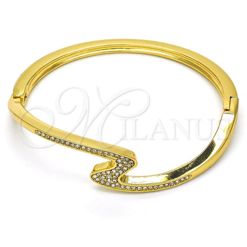 Aro Individual 07.252.0049.04 Oro Laminado, con Blanca Cristal, Pulido, Tono Dorado (04 MM Thickness, Size 4 (2.25 Diameter))