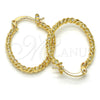 Argolla Pequeña 02.170.0189.20 Oro Laminado, Diseño de Torcido, Pulido, Tono Dorado