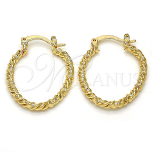 Argolla Pequeña 02.170.0189.20 Oro Laminado, Diseño de Torcido, Pulido, Tono Dorado