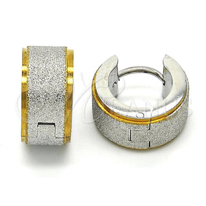 Argolla Huggie 02.216.0033.15 Acero Inoxidable, Mate, Dos Tonos