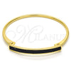 Aro Individual 07.308.0004.04 Oro Laminado, con Negro Cristal, Pulido, Tono Dorado (03 MM Thickness, Size 4 (2.25 Diameter))