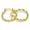 Argolla Pequeña 02.96.0078.20 Oro Laminado, Diseño de Torcido, Mate, Tono Dorado