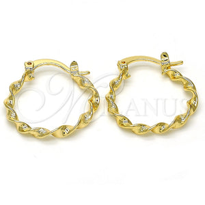Argolla Pequeña 02.96.0078.20 Oro Laminado, Diseño de Torcido, Mate, Tono Dorado