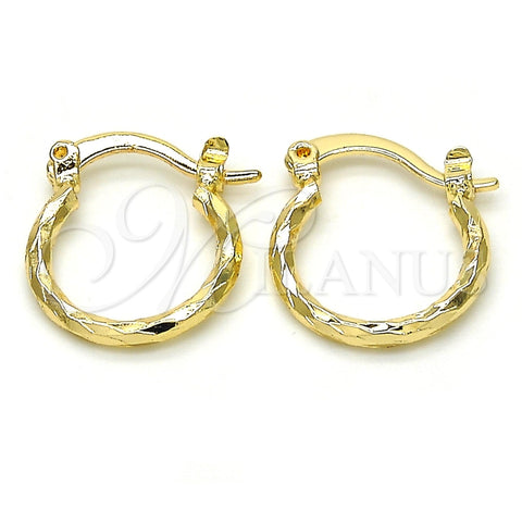Argolla Pequeña 02.96.0079.15 Oro Laminado, Diamantado, Tono Dorado