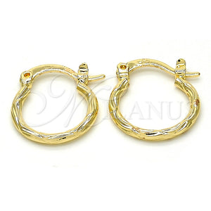 Argolla Pequeña 02.96.0080.15 Oro Laminado, Diamantado, Tono Dorado