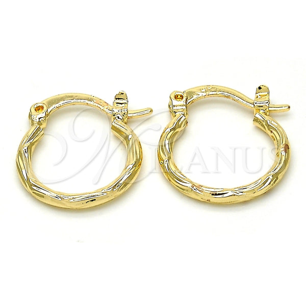 Argolla Pequeña 02.96.0080.15 Oro Laminado, Diamantado, Tono Dorado