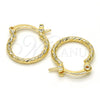 Argolla Pequeña 02.96.0084.15 Oro Laminado, Diamantado, Tono Dorado