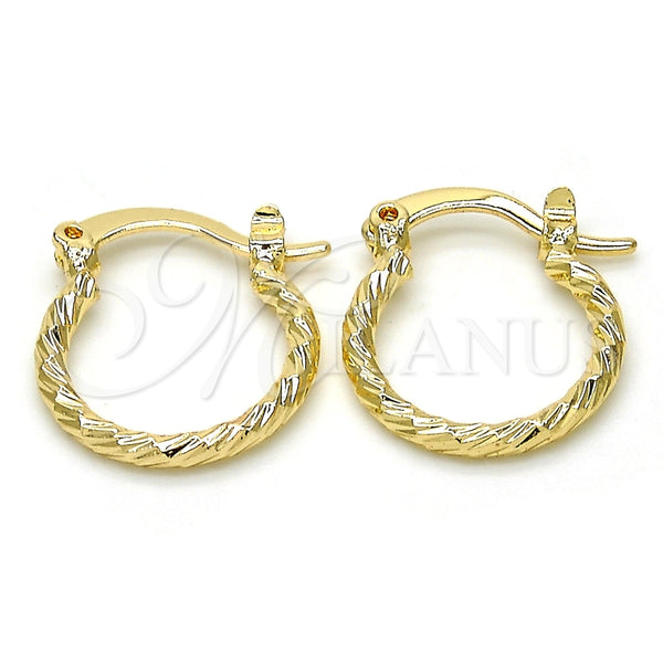 Argolla Pequeña 02.96.0084.15 Oro Laminado, Diamantado, Tono Dorado