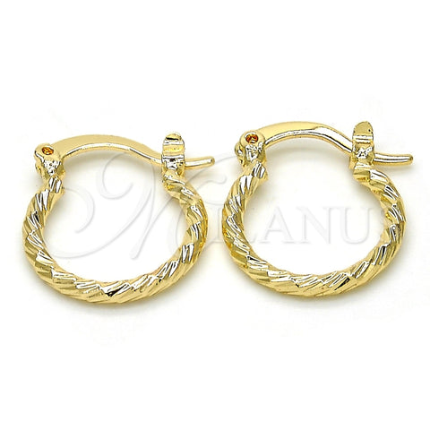 Argolla Pequeña 02.96.0084.15 Oro Laminado, Diamantado, Tono Dorado