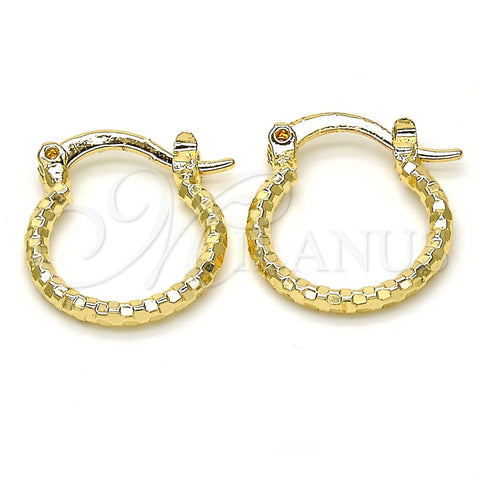 Argolla Pequeña 02.96.0087.15 Oro Laminado, Diamantado, Tono Dorado