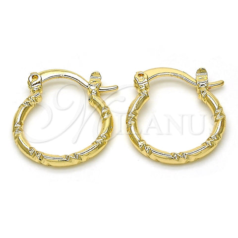 Argolla Pequeña 02.96.0088.15 Oro Laminado, Diamantado, Tono Dorado