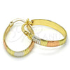 Argolla Pequeña 02.102.0039.20 Oro Laminado, Diamantado, Tres Tonos