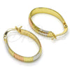 Argolla Pequeña 02.102.0039.20 Oro Laminado, Diamantado, Tres Tonos