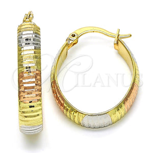 Argolla Pequeña 02.102.0039.20 Oro Laminado, Diamantado, Tres Tonos