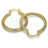 Argolla Mediana 02.102.0040.30 Oro Laminado, Diseño de Llave Griega, Pulido, Tres Tonos