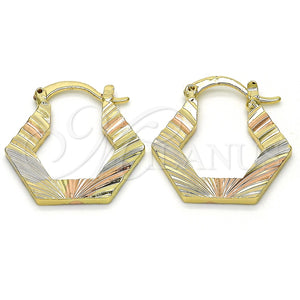 Argolla Pequeña 02.102.0042.25 Oro Laminado, Diamantado, Tres Tonos