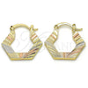 Argolla Pequeña 02.102.0042.25 Oro Laminado, Diamantado, Tres Tonos