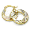 Argolla Pequeña 02.102.0043.25 Oro Laminado, Diamantado, Tres Tonos