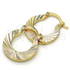 Argolla Pequeña 02.102.0043.25 Oro Laminado, Diamantado, Tres Tonos