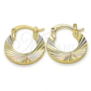 Argolla Pequeña 02.102.0043.25 Oro Laminado, Diamantado, Tres Tonos