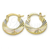 Argolla Pequeña 02.102.0043.25 Oro Laminado, Diamantado, Tres Tonos