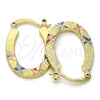 Argolla Pequeña 02.102.0045.20 Oro Laminado, Diamantado, Tres Tonos
