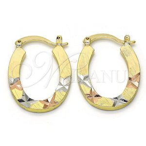 Argolla Pequeña 02.102.0045.20 Oro Laminado, Diamantado, Tres Tonos