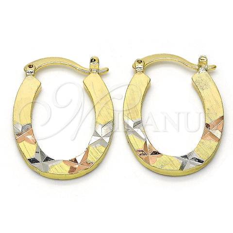 Argolla Pequeña 02.102.0045.20 Oro Laminado, Diamantado, Tres Tonos