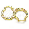 Argolla Pequeña 02.102.0046.25 Oro Laminado, Diamantado, Tres Tonos