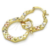 Argolla Pequeña 02.102.0046.25 Oro Laminado, Diamantado, Tres Tonos