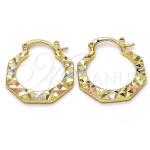 Argolla Pequeña 02.102.0046.25 Oro Laminado, Diamantado, Tres Tonos