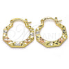 Argolla Pequeña 02.102.0046.25 Oro Laminado, Diamantado, Tres Tonos