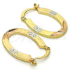 Argolla Pequeña 02.102.0047.20 Oro Laminado, Diamantado, Tres Tonos