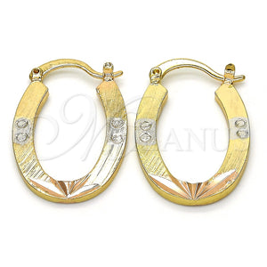 Argolla Pequeña 02.102.0047.20 Oro Laminado, Diamantado, Tres Tonos