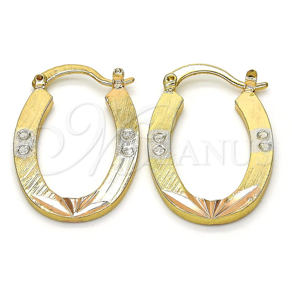 Argolla Pequeña 02.102.0047.20 Oro Laminado, Diamantado, Tres Tonos