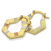 Argolla Pequeña 02.102.0048.25 Oro Laminado, Diamantado, Tres Tonos